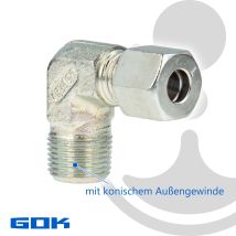 Gok - Schneidringverschraubung Typ Werk - 90° Winkel - Verschraubung Ø 8 Mm X R 1/2 Zoll Ag, Stahl Verzinkt, Schneidring Stahl