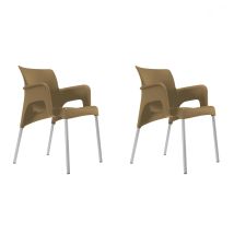 Garbar Silla con Brazos SUN – Diseño Moderno y Ligero – Apilable – 60x58x76cm – 3,7kg – Aluminio, Polipropileno