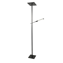 Fabas Luce Lighting - Ideal Lampada Da Terra In Alluminio Nero 2 Luci A Led 3000k - 40w+8w - 3050 + 670 Lm Orientabile