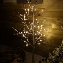 1.2m (4ft) Indoor Outdoor Christmas Lit Birch Tree With 48 Warm White Leds