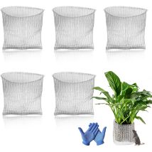 Lot De 5 Sacs De Protection Contre Les Racines En Acier Inoxydable Pour Plantes 45 X 40 Cm Protection Des Racines Des Plantes De Jardin Sac En Filet 