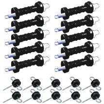 Electra 10x Torgriff Standard, Geschlossen, Schwarz - Im Set Mit 10x Torgriffisolator