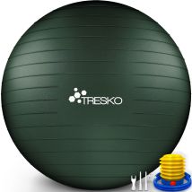 Tresko Gymnastikball (smaragdgrün, 85cm) Mit Pumpe Fitnessball Yogaball Sitzball Sportball Pilates Ball Sportball