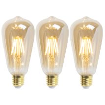 Luedd - Set Mit 3 E27 Dimmbaren Led-lampen St64 Goldline 5w 380 Lm 2200k
