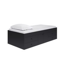 Captain's Single 3ft Cabin Bed - L196 X W96 X H51 Cm - Black