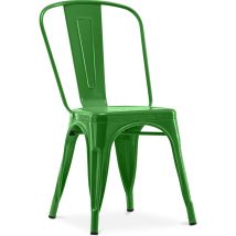 Sedia Da Pranzo - Design Industriale - Acciaio - Nuova Edizione - Stylix Verde