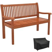Outsunny Garden Bench 2 Seater, Wooden Outdoor Bench With Waterproof Cover