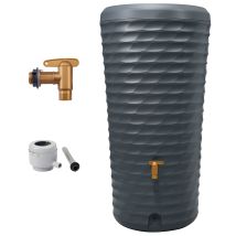 4rain Jolie 2in1 Serbatoio Pioggia Set Completo 230 Litri Grigio Grafite Incl. Rubinetto In Plastica E Raccordo Pluviale