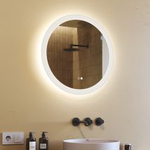 Artforma - Miroir Rond Salle De Bain 60cm, Miroir Lumineux, Tactile, Avec Fonction Anti-buée, Systeme Couleur Dual Led