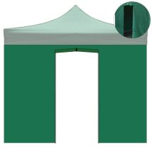 Divina Garden - 3x2m Grüne Wasserdichte Seitenabdeckung Mit Aufrollbarer Tür Für 3x3m Faltbaren Pavillon