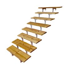 Vinuovo - Escalier Oslo Métal Et Pin - H 139cm -8 Marches -largeur 100cm -- Sans Contre Marches