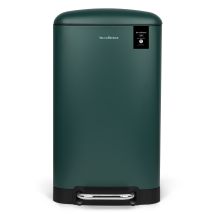 Les Collectors - N°701 - Cubo De Basura Con Pedal, Capacidad 30 L, Silenciosa, Forma Rectangular, Edición Verde Azulado Mate, Acero Inoxidable, 