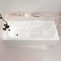 Vvasca Da Bagno Rettangolare 170x70x54cm - Acrilico E Abs Bianco - Schienale E Braccioli Integrati