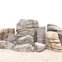 Aquarium Natursteine Sandwüsten Steine 25 Kg Mix Größe M-xl