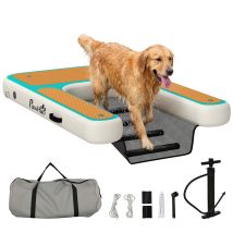 Rampe Gonflable Pour Chien 151x102 Cm Plateforme Eva Antidérapante Orange