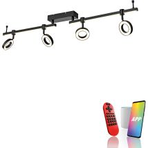 Just Light Plafonnier Led 12076-18 Noir, 21,5 W, 2600 Lm, Cct, Rgb, Smart Home