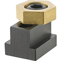 Exzenter-Spannklemme für Maschinentisch T-Nut 20 – Messing – Spannkraft 27 kN – Exzenterweg 2,5 mm – FORMAT