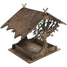 Wetterfestes Vogelfutterhaus Aus Holz – Praktisches Design Zum Einfachen Befüllen – Lockt Finken, Meisen Und Kolibris An