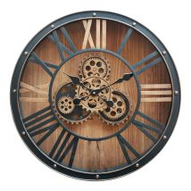 Signes Grimalt Reloj Adorno Pared Reloj Pared Engranaje Relojes Marrón 10x50x50cm 36424