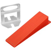 Système De Nivellement De Carrelage - 2mm De Largeur De Joint - 400 Languettes De Traction - 100 Pièces Cales Réutilisables - Pour Carrelage De 