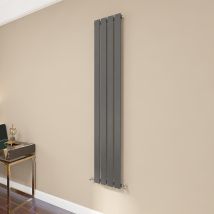 Aica Flat Panel Radiator 1600x272mm Central Heating Single Vertical Stylish Anthracite