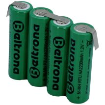 Pacco Batteria 4x Stilo (aa) Beltrona Rtu4aaz Linguette A Saldare A Z Nimh 4.8 V 2200 Mah