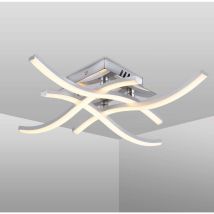 Jormftte - Plafonnier Led Moderne, Luminaire Plafonnier En Forme De Vague, Modules Led 24w Intégrés, 4x380lm, Blanc Chaud 3000k, Suspension Luminaire 