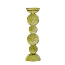 Grand Bougeoir Bulle Itinga Vert Olive 10x10x34cm