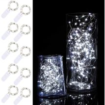 Minkurow 10er Pack 2m Lichterkette 20 Leds Batteriebetriebene Lichterkette Wasserdichter Kupferdraht Sternenschnüre Für Diy Weihnachtsdekoration 