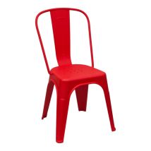 Chaise Mod. Urbaine Industrielle En Polypropylène Rouge Pizzeria Bar Restaurant