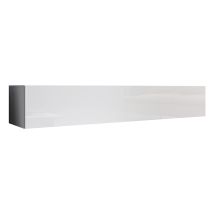 Design Ameublement - Mobile Tv Mobile Da Soggiorno Sospeso Porta Tv Salotto Stilo Moderno 1 Anta Bianco Finitura Lucida Modello Aitana M2 180x30x40cm