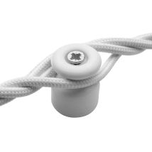 Amarcords - Fermacavo Con Viti E Tasselli. 25 Isolatori Vintage In Porcellana Colorati Per Installazioni Di Cavi Treccia A Parete Colore Bianco