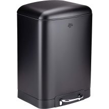 Dirt Devil - Pattumiera A Pedale Nero Acciaio Inox 12l Cesto Rimovibile Chiusura Ammortizzata