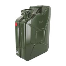 Bidón metálico para combustible 10 litros – Chapa de acero – Pintura verde oliva RAL 6003 – Homologado TÜV y UN