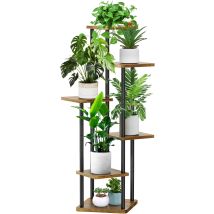 6-tier Hölzern Blumenregal Pflanzenregal, Mehrstöckig Blumenständer Pflanzenständer Blumenbank Blumentreppe Pflanzentreppe Standregal Für Innen Garten