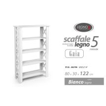 Estantería Blanca De 4 Estantes 80x30x122