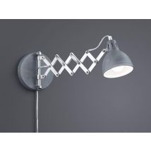 Trio - Verstellbare Wandleuchte Scissor Mit Scherengelenk Aus Metall In Betonfarben