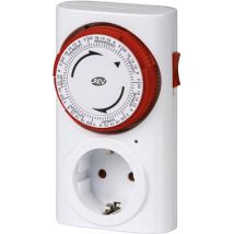 Minuterie hebdomadaire électromécanique – 12h de commutation/jour – 230V – Intensité courant, Tension électrique, Mode de pose électricité, Puissance,