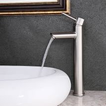 Lookshop - Sophisticated Stainless Steel And Brushed Nickel Tall Bathroom Sink Faucet