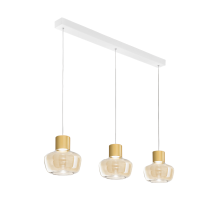 Suspension Led Kino 36 W 3900 Lm 3000 K À Intensité Variable, Structure En Métal Et Verre Borosilicate Cognac - Ip20 Classe 1