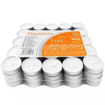 Teelichter Set 100 Stück – Brenndauer 3 Stunden – Durchmesser 3,5 cm – Höhe 1 cm – Paraffin – Silber, Weiß