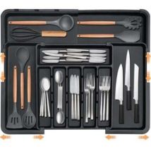 Organisateur De Tiroir De Cuisine Extensible-plateau À Couverts Réglable, Organisateur De Couverts Pour Ranger Cuillères Et Fourchettes