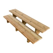 Vinuovo - Berlin Escalier Extérieur Bois 2 Marches H 37cm L-160cm - Sans Contre Marche
