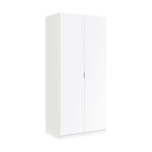 Garderobe Orange, Schlafzimmer Kleiderschrank Mit 2 Flügeltüren, Schlafzimmermöbel Mit 1 Einlegeboden Und Kleiderstange, Cm 82x52h180, Weiß