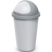 Monzana Cubo De Basura 50l Con Tapa Deslizante Papelera De Plástico Reciclado 100% Oficina Separación De Residuos Cocina Baño Silber Grau (de)