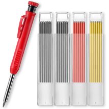 Marker Für Tiefe Löcher, Zimmermannsbleistifte, Baustellenbleistift, Bohrmarker, Integrierter Anspitzer Mit 24 Minen Und Einem Anspitzer Zum Zeichnen,