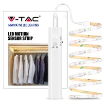 Strip Led Smd2835 2.4w 1m 30 Led/m 6v A Batteria, Sensore Movimento Bianco Caldo Ip65 - V-tac