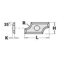 790.020.00 Messer Rev/profil R2 (19,5 X 9 X 1,5) Hw-k1920