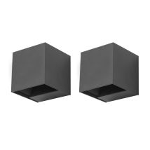 Rex (2uds) Aplique Exterior Led Con Haz De Luz Modulable. Aplique De Pared Para Jardín Y Terraza Impermeable Ip54 Con Luz Led Blanco Cálido 3000k De 