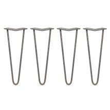 4 X 14' Hairpin Legs - 2 Prong - 10mm - Raw Steel